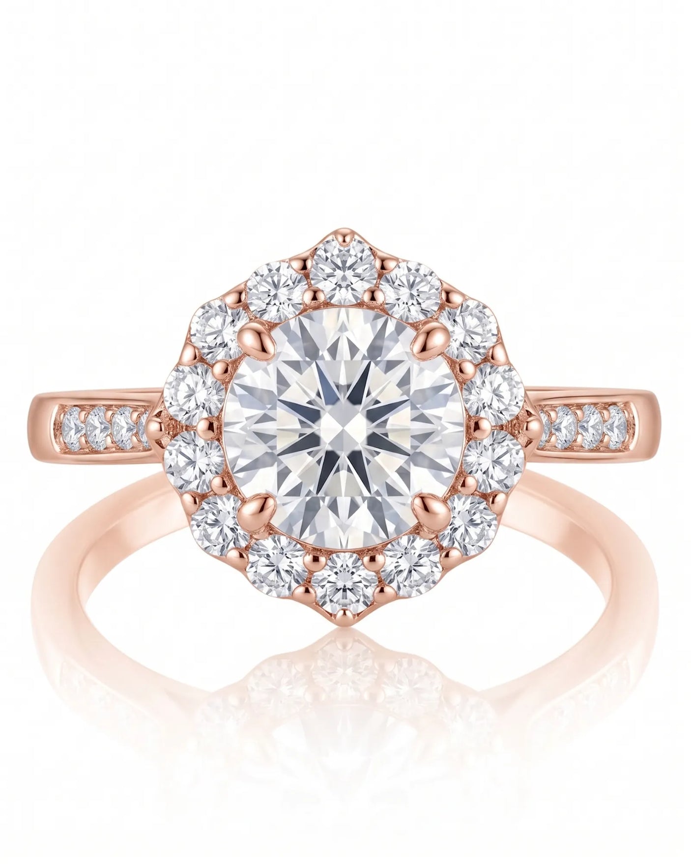 Alaya – Heavenly Harmony Natural Round Diamond Halo Engagement Ring