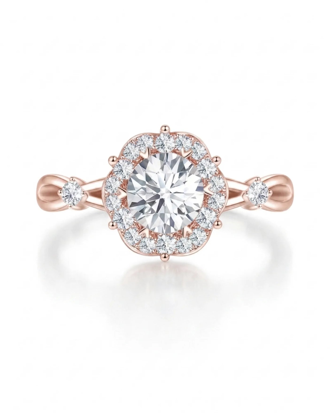 Emory – Eternal Presence Natural Round Diamond Halo Ring
