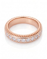 Two Tone Wedding Band Women's with Diamonds