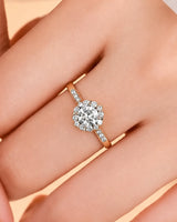 Alaya – Heavenly Harmony Natural Round Diamond Halo Engagement Ring