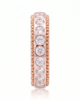 Two Tone Wedding Band Women's with Diamonds