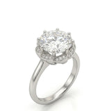 AYALA • 4 carat Moissanite Ring in White Gold with Halo