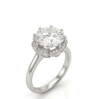 AYALA • 4 carat Moissanite Ring in White Gold with Halo