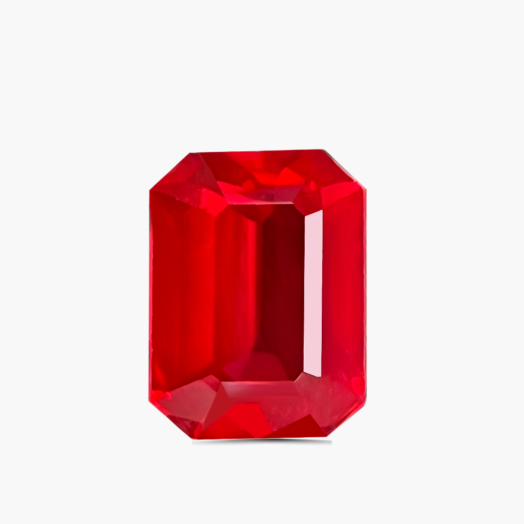 Rectangular Shape Genuine Pigeon Blood Red Natural Ruby | Certified | Saratti