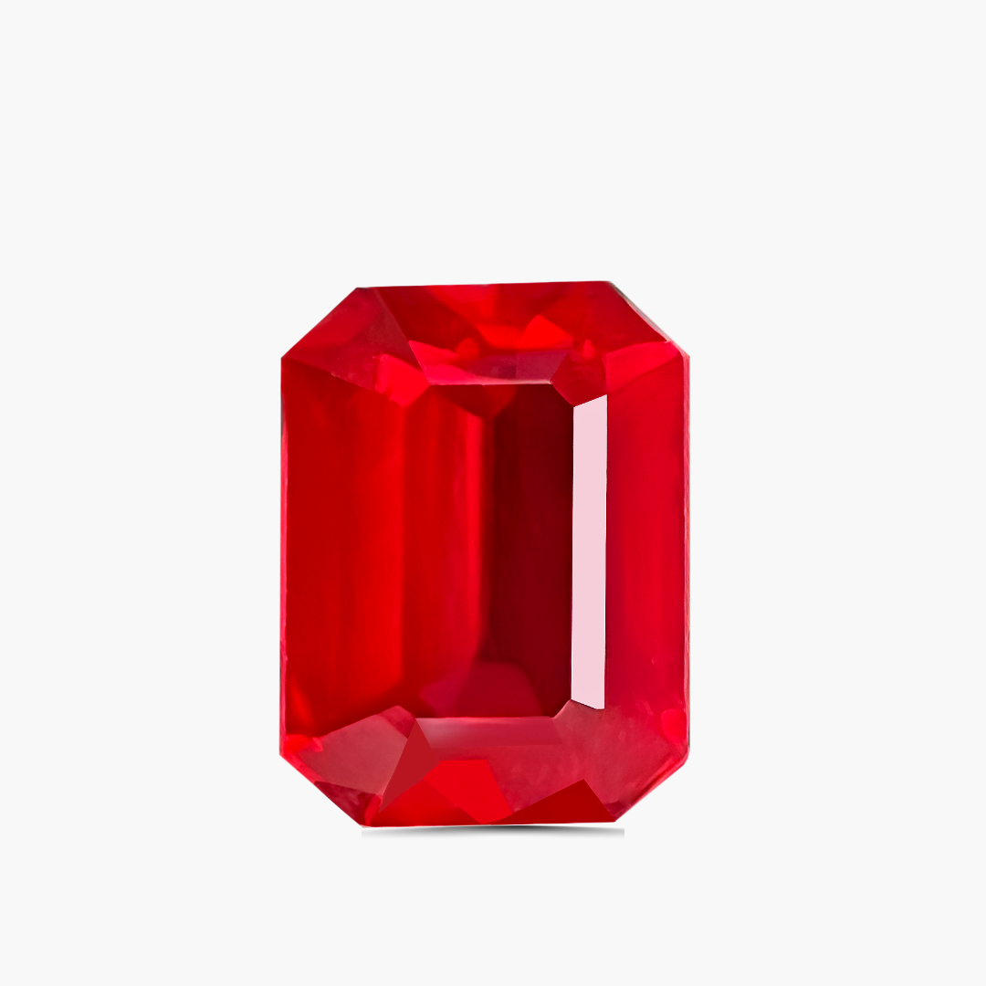 1.01 carat Vivid Red Octagonal Cut Ruby Loose Gemstone | GRS Certified