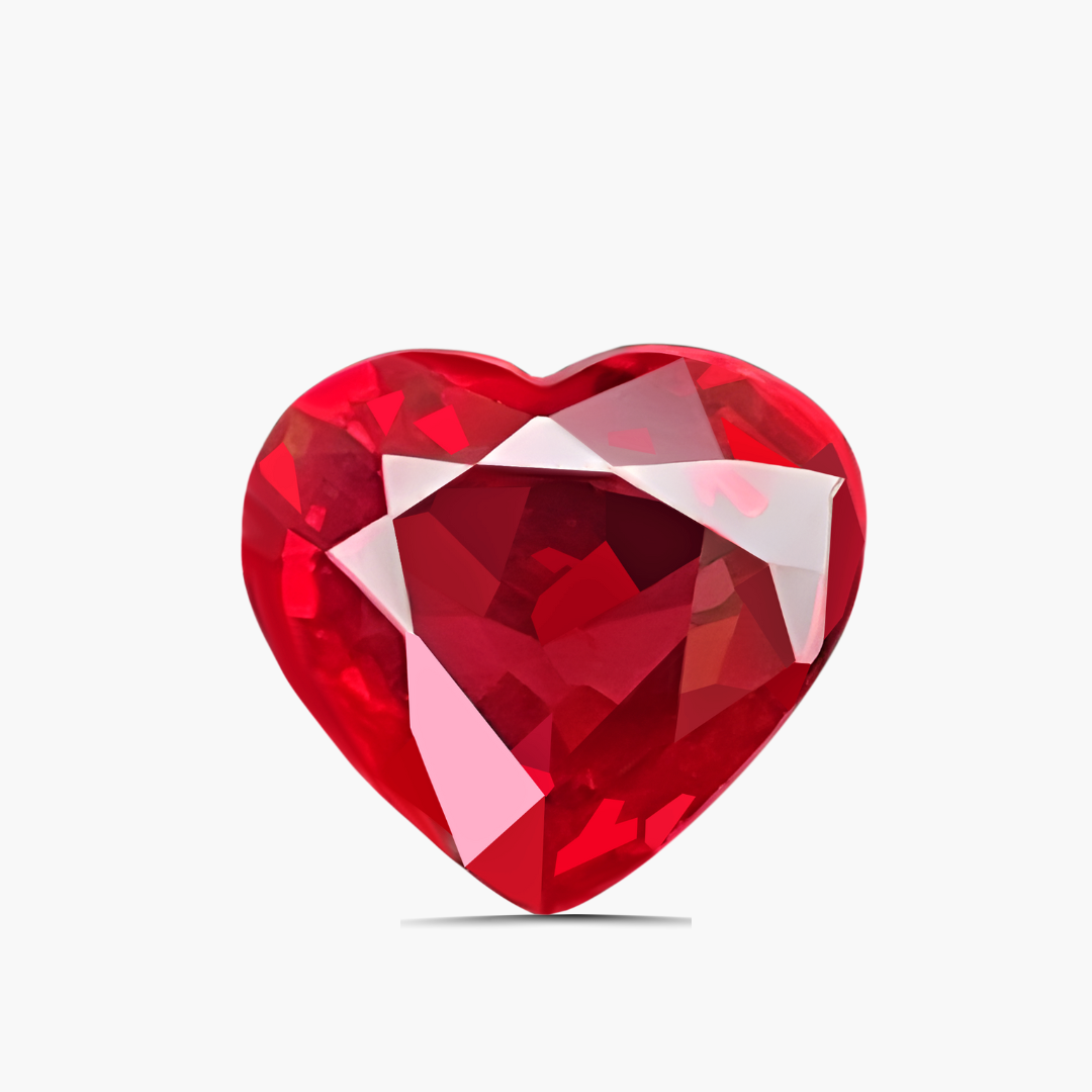 1.01 carat Vivid Red Heart Shape Unheated Natural Ruby | GRS Certified