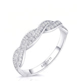 Twisted Shank Vintage Diamond Eternity Band in 18K White Gold