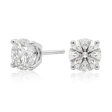 Four-Prong Round Brilliant Lab-Grown Diamond Stud Earrings in Platinum (2.00 ct. tw.)
