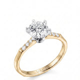 Dakota – Natural Round Diamond Two-Tone Six-Prong Engagement Ring
