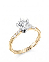 Dakota – Natural Round Diamond Two-Tone Six-Prong Engagement Ring
