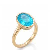 AUREX – Oval Paraiba Tourmaline Bezel Ring Setting