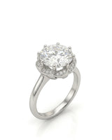 AYALA • 4 carat Moissanite Ring in White Gold with Halo