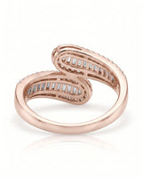 Baguette and Round Diamond Band in White Gold