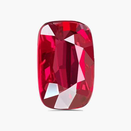 Pigeon Blood Red Natural Ruby Gemstone in Elongated Rectangular Shape | Saratti