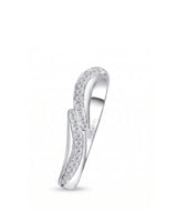 Wavy Diamond Half Eternity Wedding Band — Platinum — View 1
