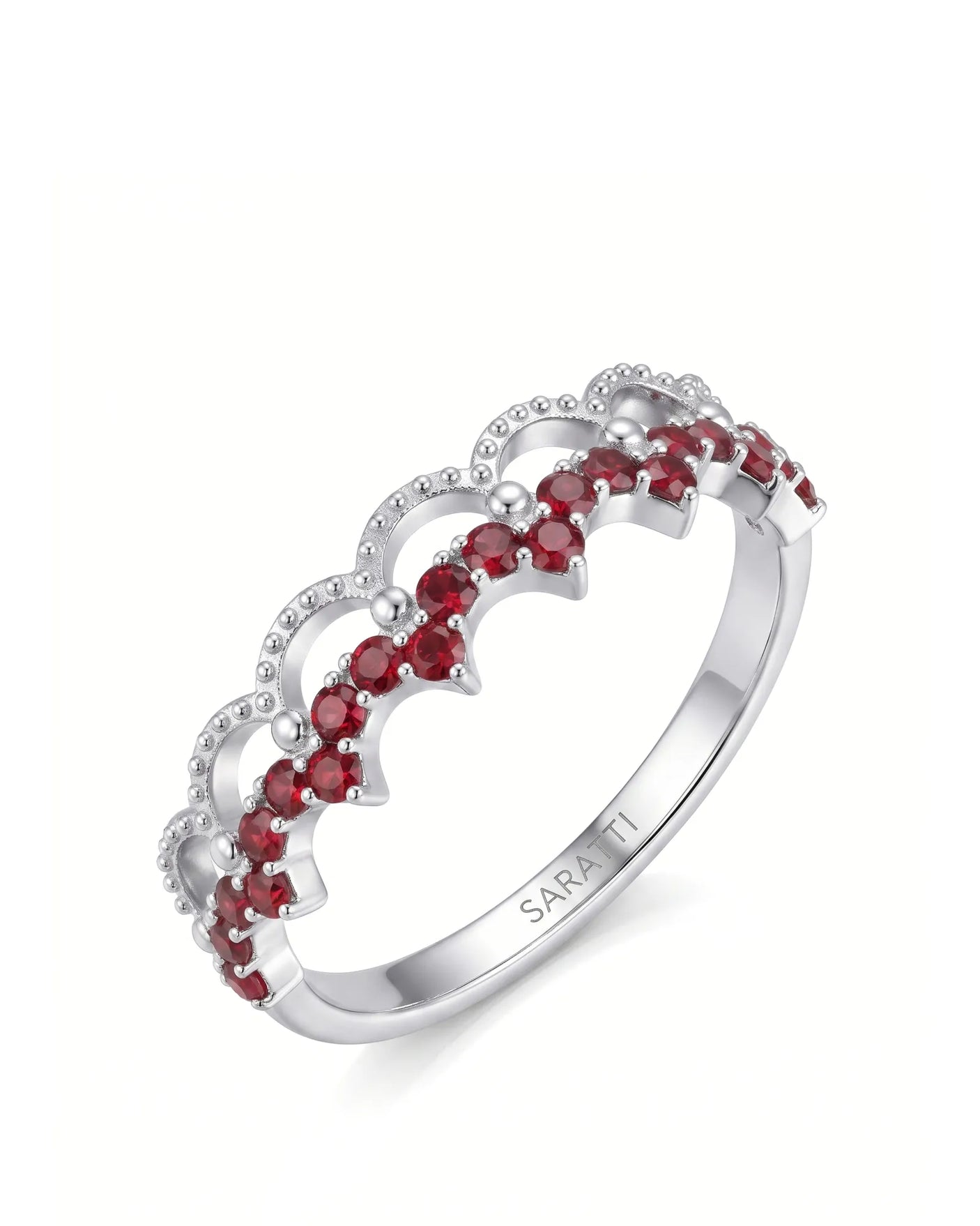 The Ember Tiara- Red Diamond Vintage-Inspired Yellow Gold Band