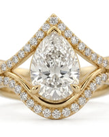 Amara • Pear-Cut Moissanite Bridal Set in Platinum