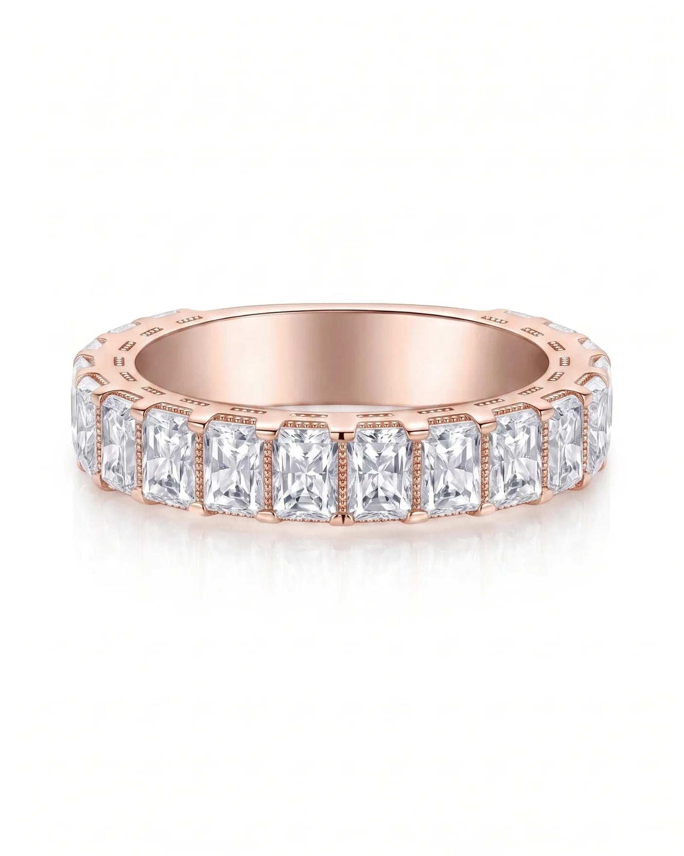 Radiant Cut Diamond Eternity Platinum Band