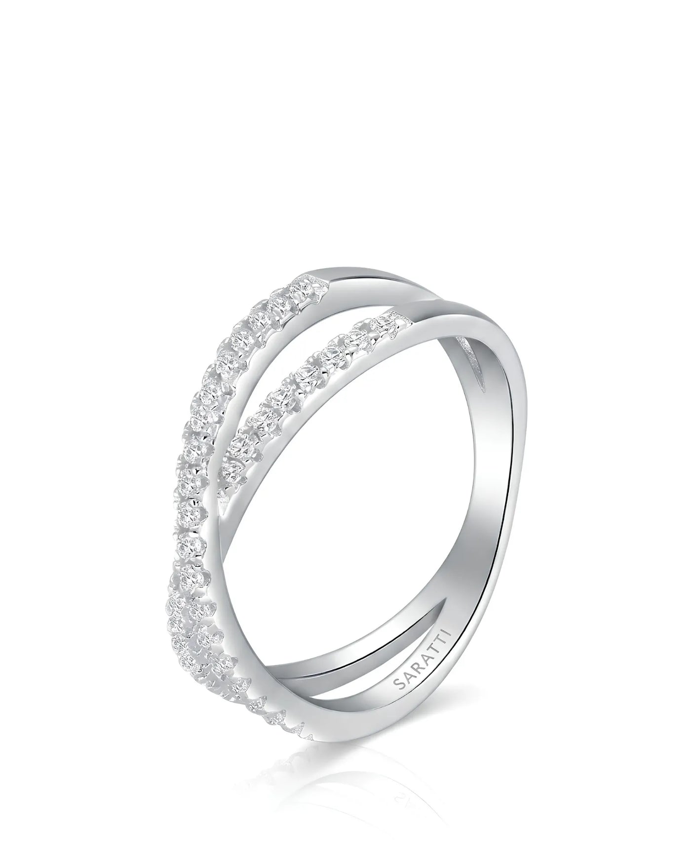 Criss Cross Wedding Band with Diamonds