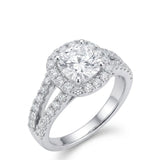 Erica • 2-carat Cushion Moissanite Ring in White Gold