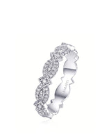 Art Nouveu Wedding Band with Diamonds in White Gold