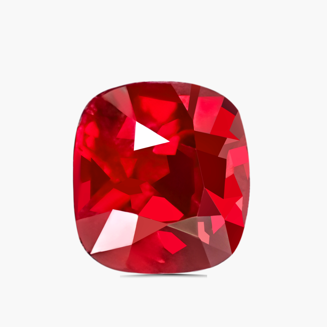 1.53 cts Cushion Cut Red Ruby Loose Gemstone Unheated | GRS Certified