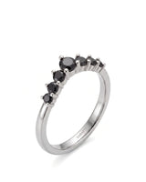 Black Diamond Curved Band in 18K Yellow Gold