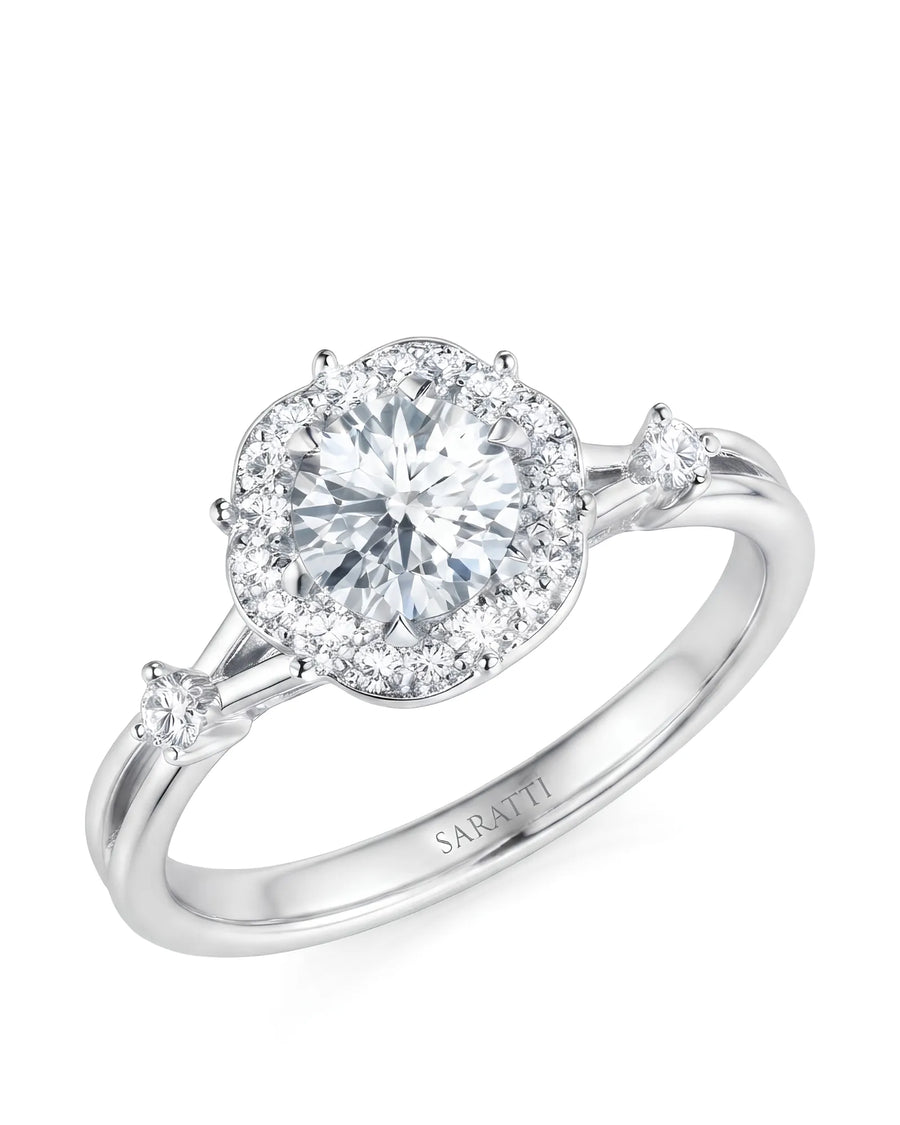 Emory – Eternal Presence Natural Round Diamond Halo Ring