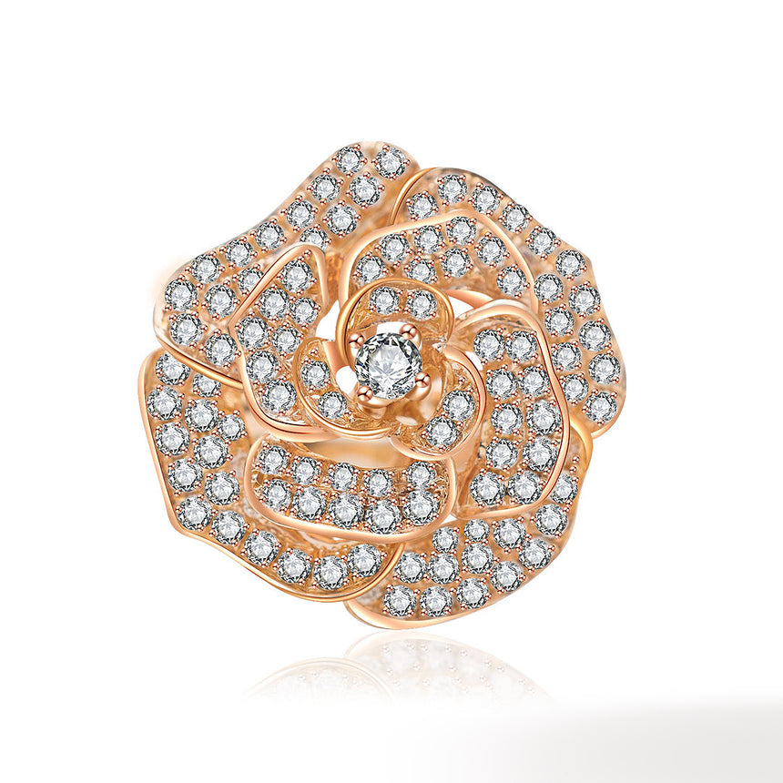 Art Deco Wedding Band & Natural Diamonds Cocktail Ring