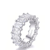 Emerald Cut Eternity Band in White Gold