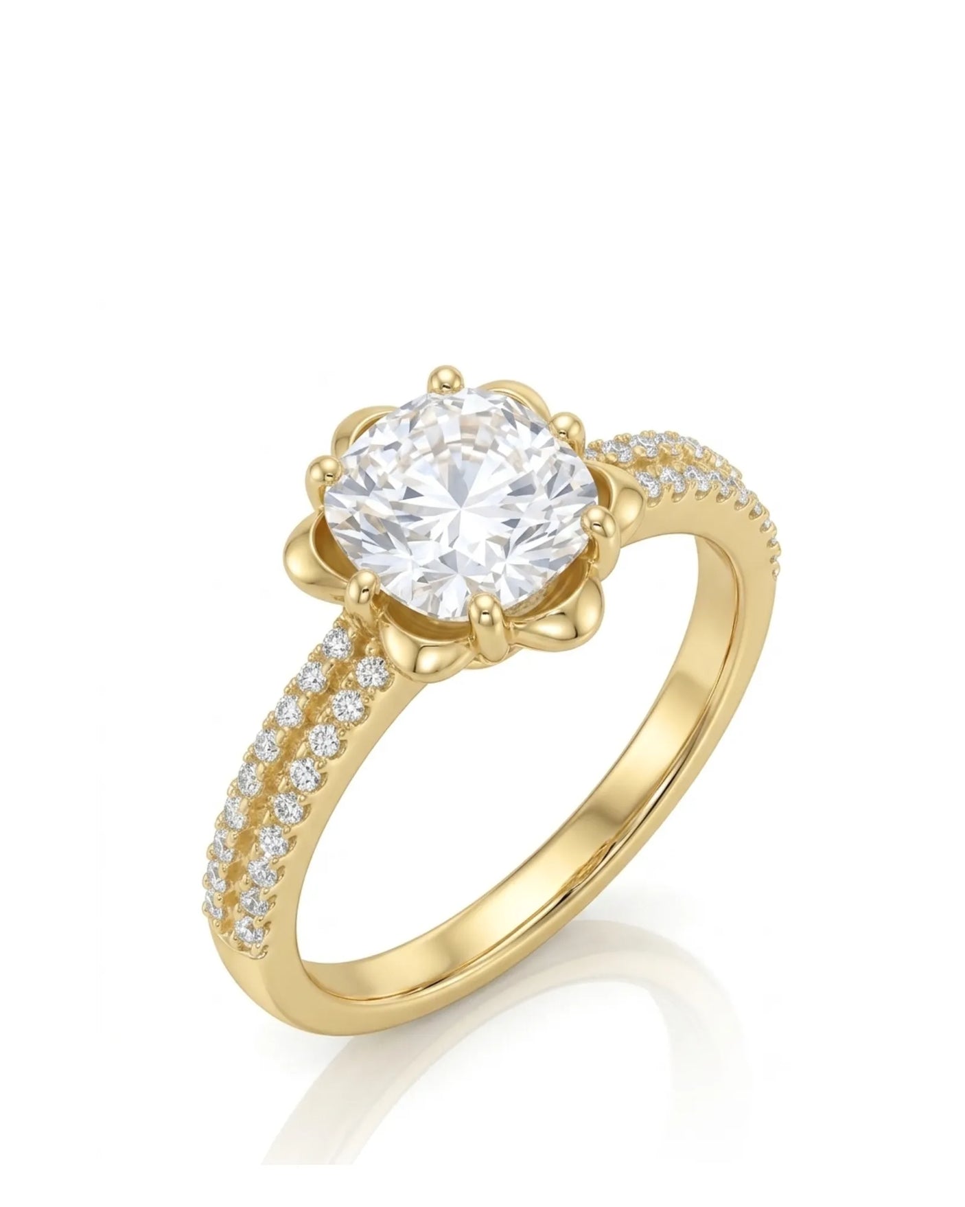 LAURE • Cushion Moissanite Yellow Ring