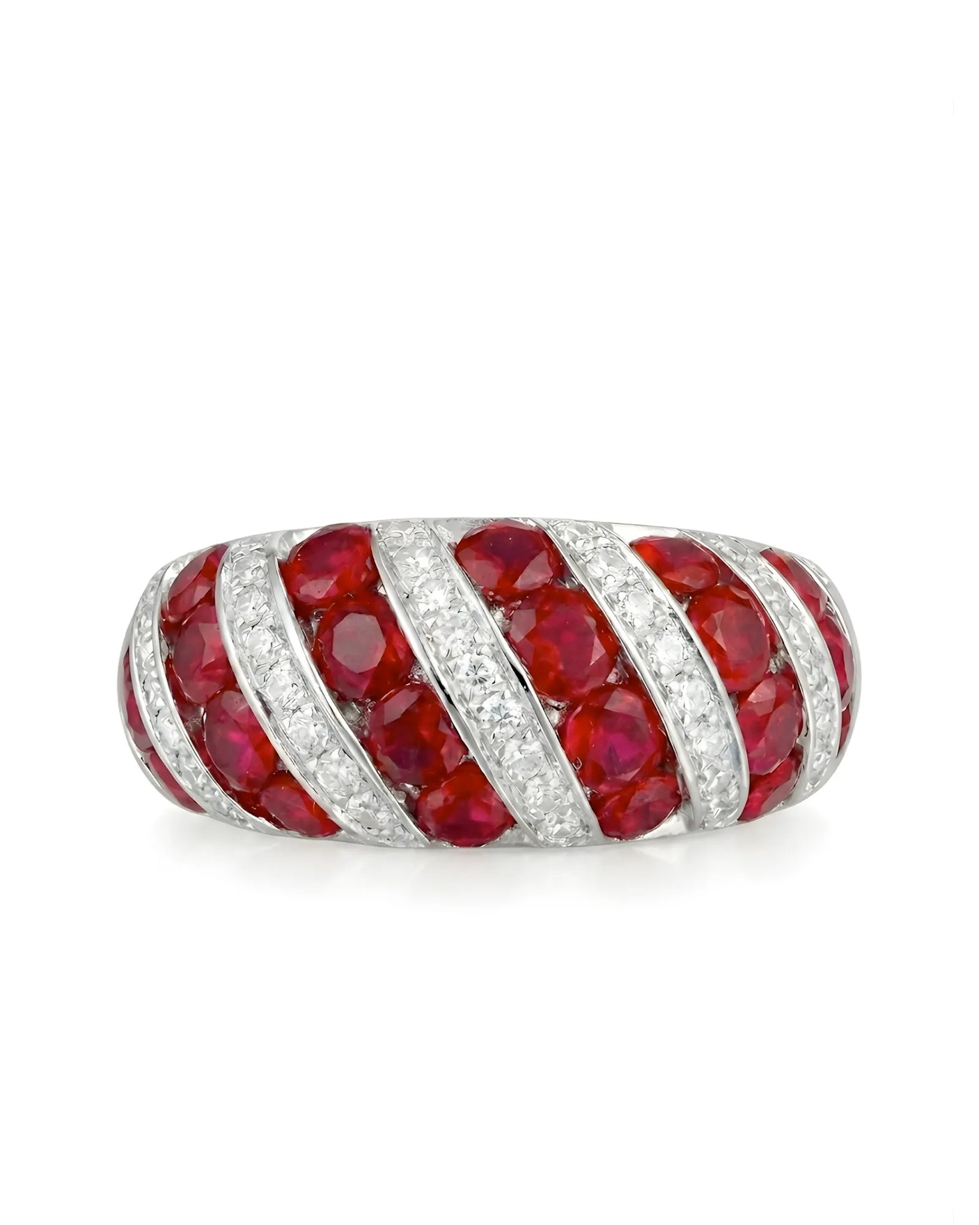 Crimson Strata – Natural Ruby & Diamond Ring