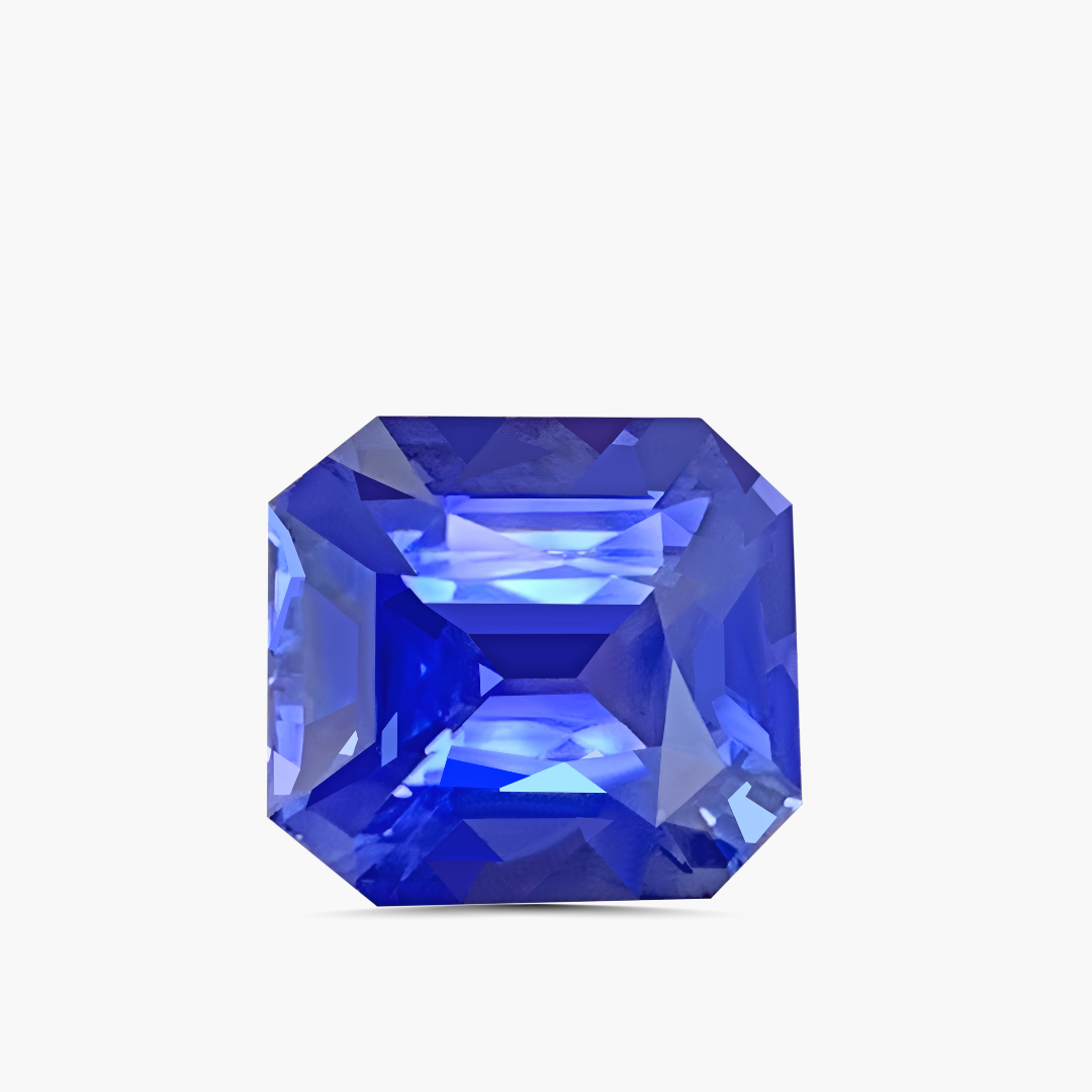 6.06 cts Unheated Emerald Cut Cornflower Blue Sapphire Gemstone | GRS Certified