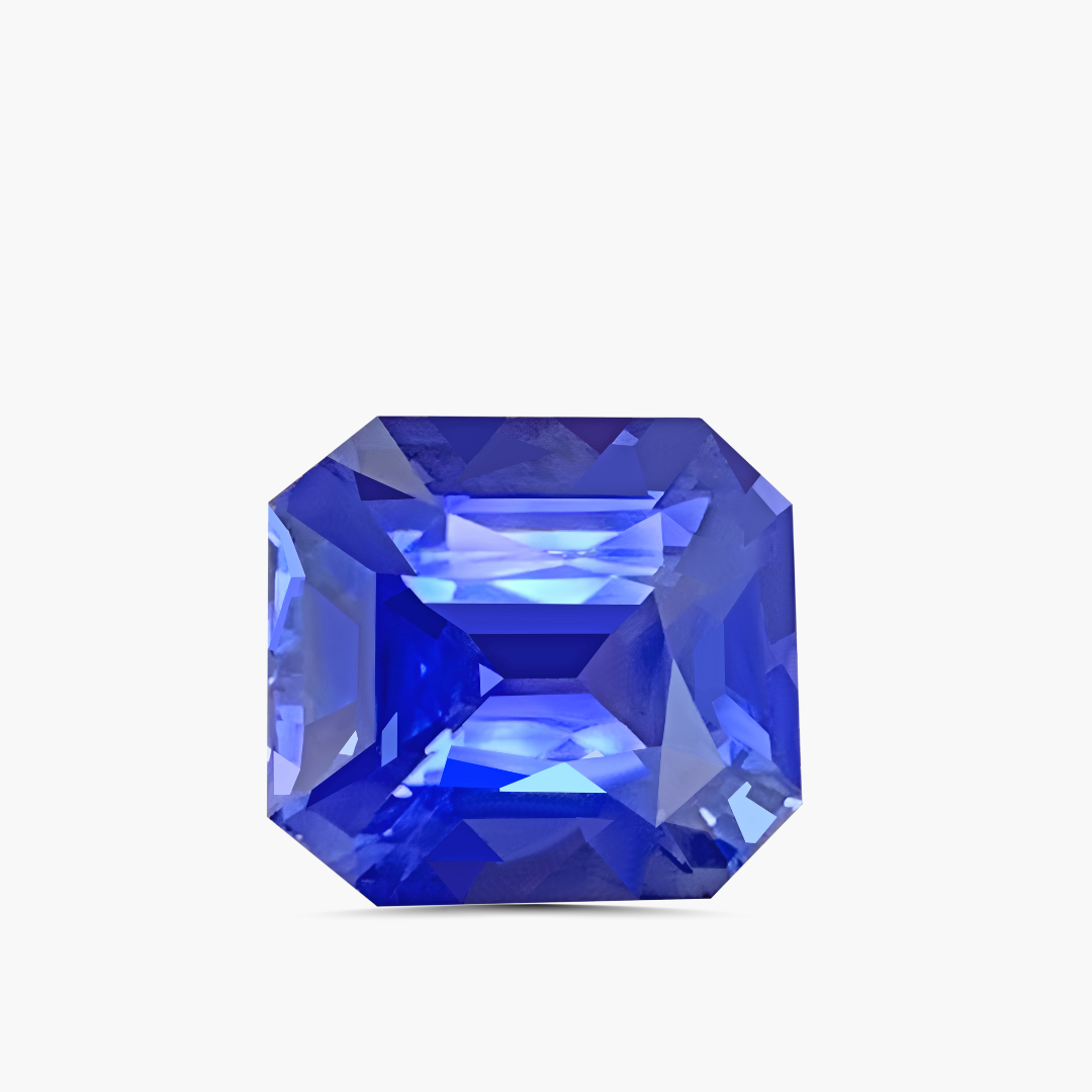 6.06 cts Unheated Emerald Cut Cornflower Blue Sapphire Gemstone | AIGS Certified