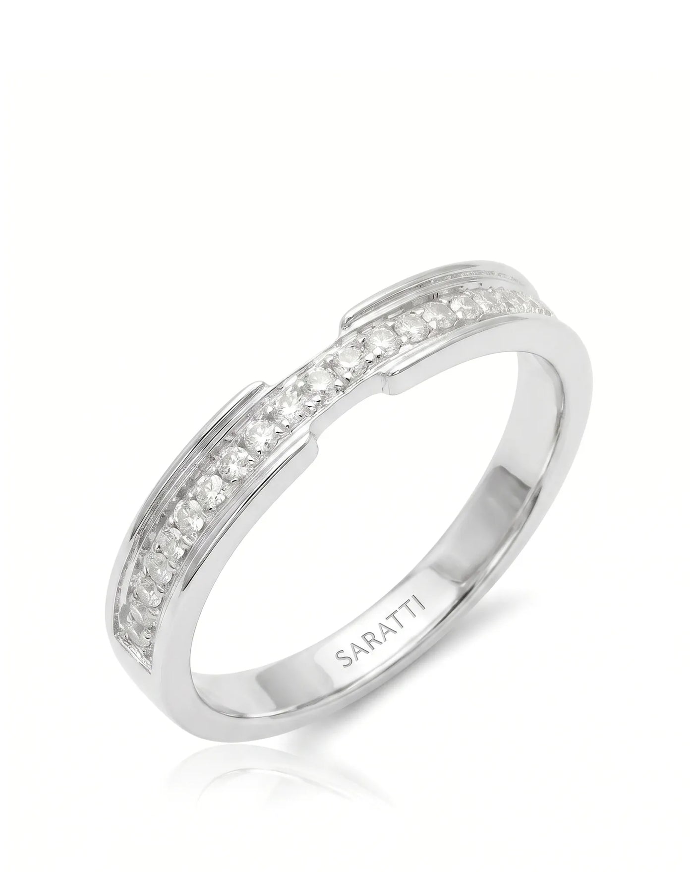 Round Diamond Wedding Band in White Gold