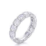 Emerald Cut Diamond Eternity Band in White Gold