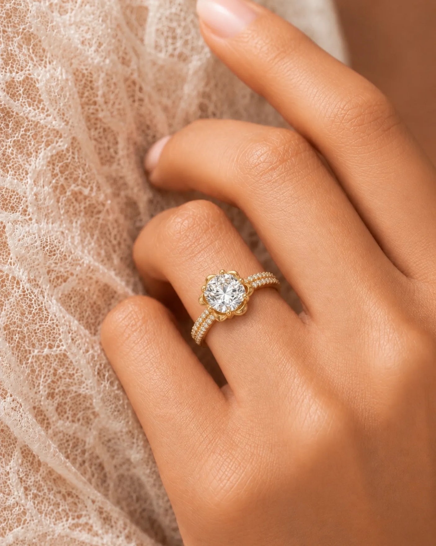 LAURE • Cushion Moissanite Yellow Ring