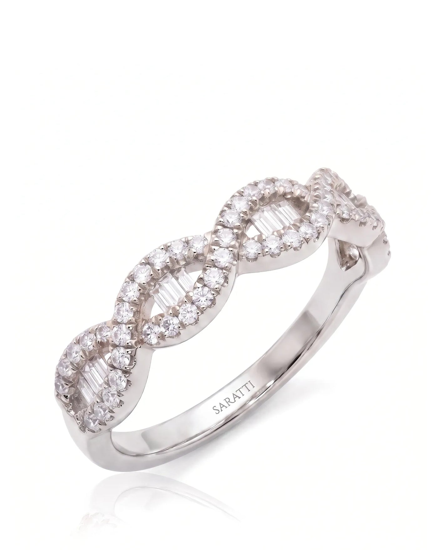 Rose Gold Eternity Band with Baguette Diamonds
