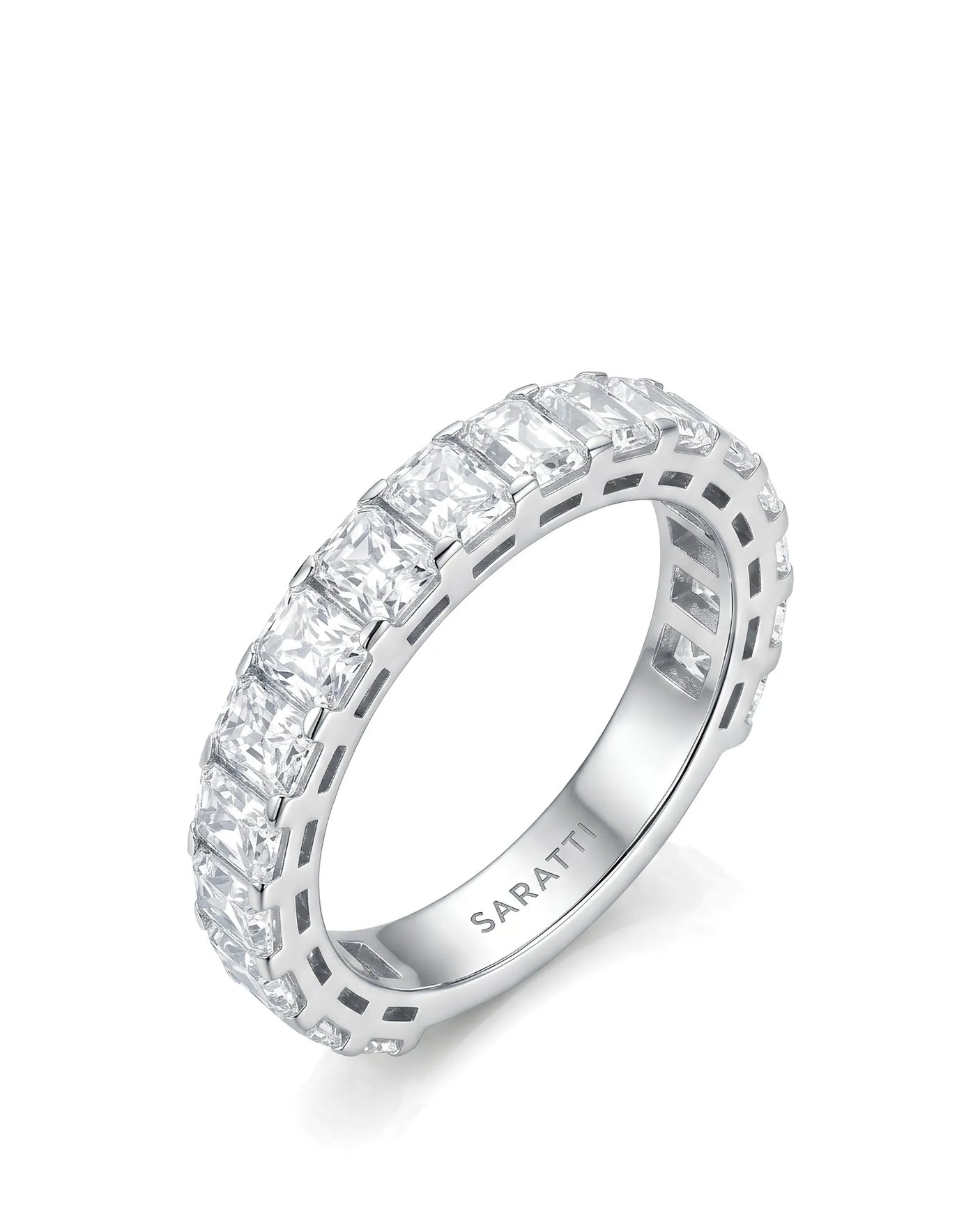 Radiant Cut Diamond Eternity Platinum Band