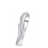 Wavy Diamond Half Eternity Wedding Band