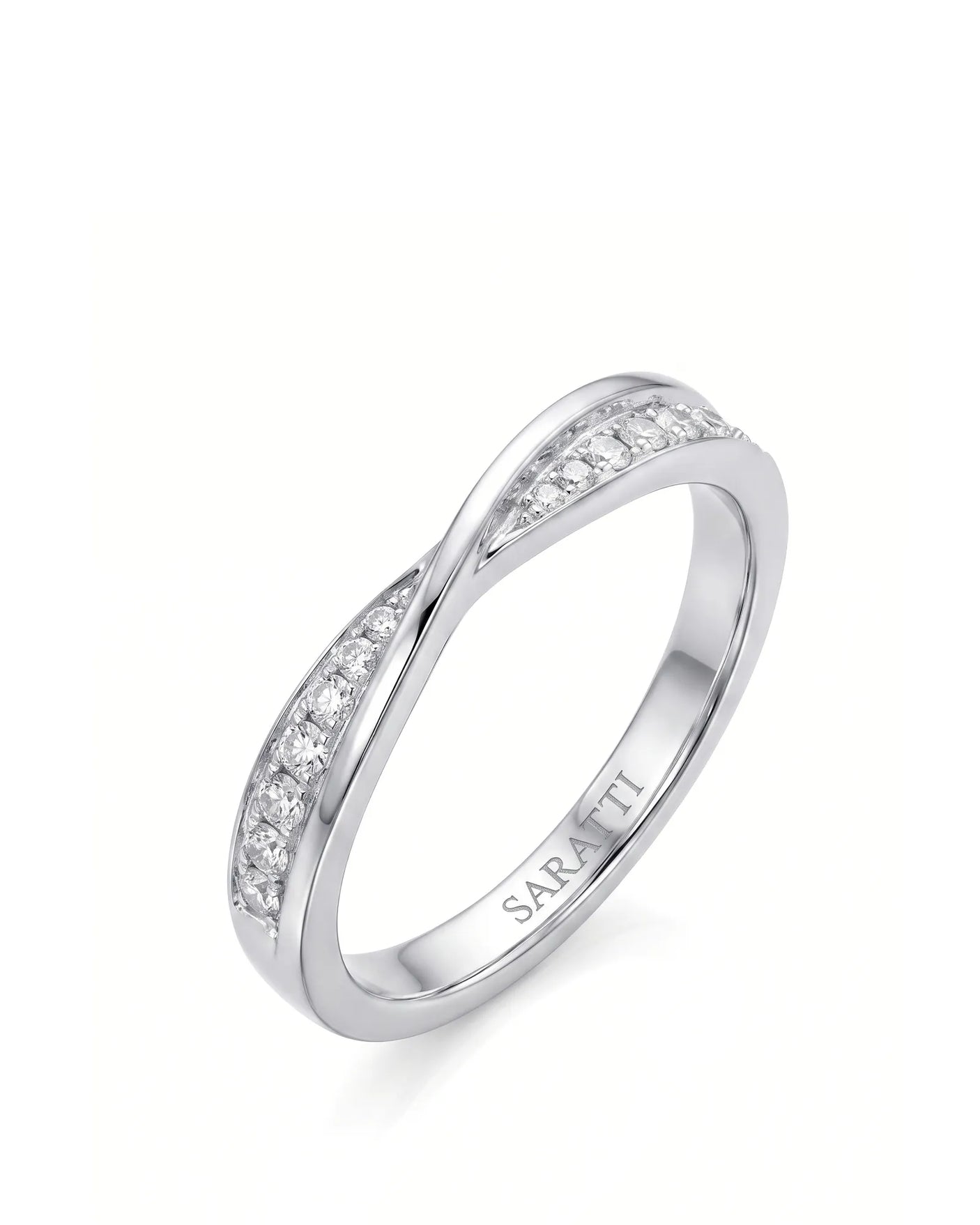 Twisted Shank Natural Diamond Eternity Wedding Band