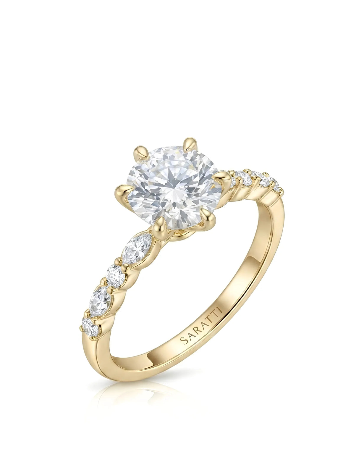 Faye – Natural Round Diamond Six-Prong Engagement Ring