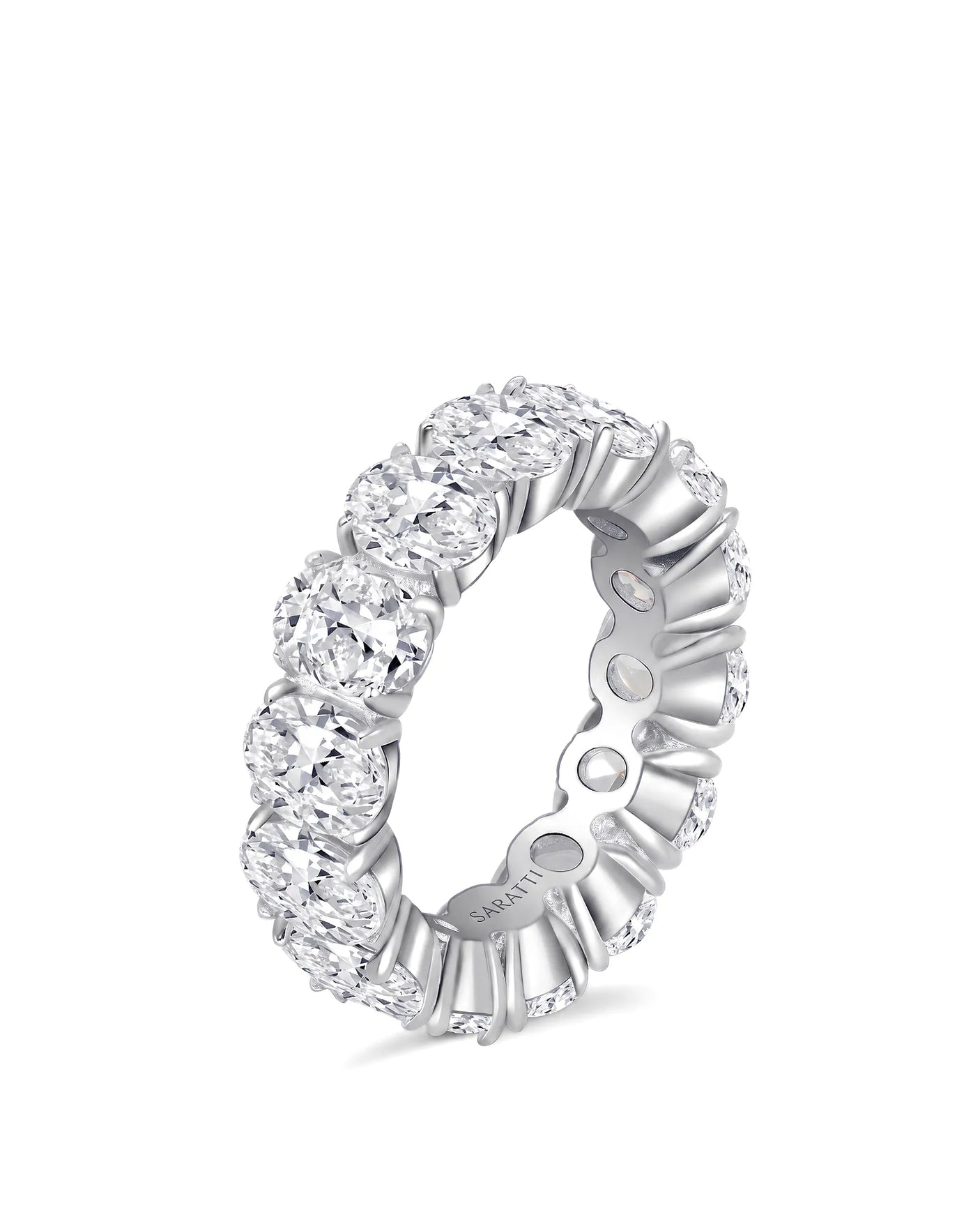 Thick Oval Diamond Wedding Bands 14 carats
