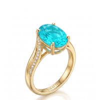 Aveline Vow – Oval Paraiba Tourmaline Diamond Bypass Ring Setting