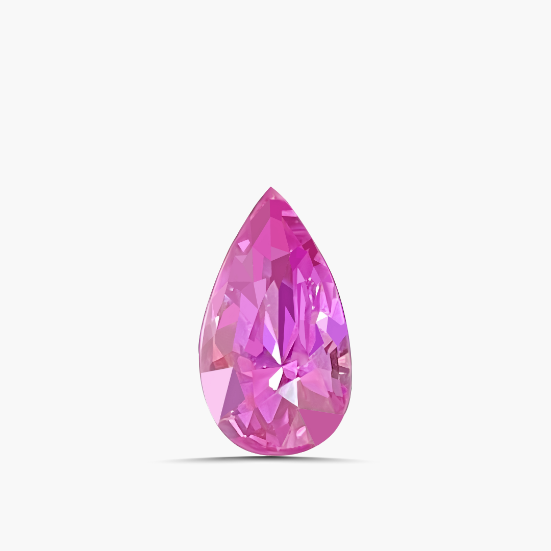 2.36 carats Unheated Pink Natural Sapphire Pear Cut | GUILD Certified