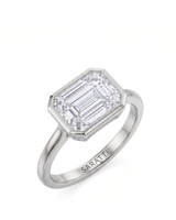 Natalia – Natural Emerald-Cut Diamond Bezel Ring