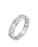 Art Nouveu Wedding Band with Diamonds Yellow Gold