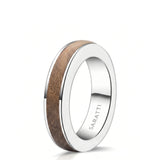 Women's Wenge Wood Ring in White Gold