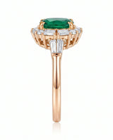 1 carat cushion emerald ring in 18K rose gold | SARATTI