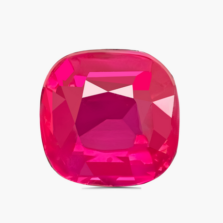 Purplish Pink Unheated Natural Ruby Gemstone in Cushion Shape | Saratti 